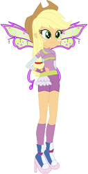 Size: 296x581 | Tagged: safe, artist:selenaede, artist:user15432, applejack, human, equestria girls, base used, believix, clothes, crossover, fairies are magic, fairy, fairy wings, gloves, humanized, rainbow s.r.l, tecna, winged humanization, wings, winx club