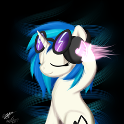 Size: 2048x2048 | Tagged: safe, artist:icy wings, dj pon-3, vinyl scratch, pony, unicorn, headphones, solo