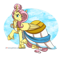 Size: 900x810 | Tagged: safe, artist:inuhoshi-to-darkpen, fluttershy, pegasus, pony, fake it 'til you make it, blushing, clothes, cute, dress, feathered fetlocks, female, looking at you, mare, raised hoof, shyabetes, simple background, solo, transparent background, unshorn fetlocks, warrior of inner strength, warriorshy, wings