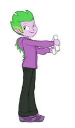 Size: 570x975 | Tagged: safe, artist:carnifex, spike, equestria girls, clothes, equestria girls-ified, hoodie, human spike, scroll, solo