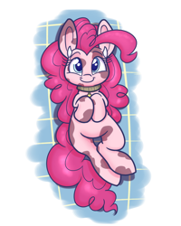 Size: 800x1000 | Tagged: safe, artist:heir-of-rick, pinkie pie, cow, earth pony, pony, bell, bell collar, collar, cowified, cute, diapinkes, female, horns, looking at you, mare, pincow pie, smiling, solo, species swap, spots