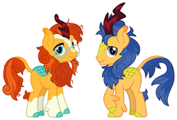 Size: 1035x700 | Tagged: safe, artist:cloudyglow, flash sentry, sunburst, kirin, compilation, crystal empire duo, kirin-ified, link in description, species swap, wikipedia