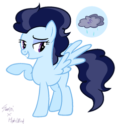 Size: 824x854 | Tagged: safe, artist:unoriginai, oc, oc only, oc:tempest rain, pegasus, pony, cutie mark, female, mare, offspring, parent:high winds, parent:soarin', parents:soarinwinds, simple background, solo, white background