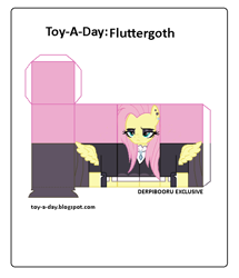 Size: 600x699 | Tagged: safe, artist:grapefruitface1, fluttershy, pegasus, pony, fake it 'til you make it, arts and crafts, craft, fixed, fluttergoth, papercraft, toy a day