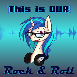 Size: 1000x1000 | Tagged: safe, artist:thattagen, dj pon-3, vinyl scratch, pony, unicorn, glasses, headphones, skrillex, solo