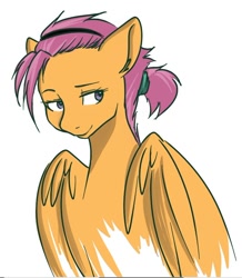 Size: 750x859 | Tagged: safe, artist:kira-minami, scootaloo, alternate hairstyle, older, simple background, solo, white background