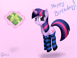 Size: 1500x1125 | Tagged: safe, artist:galekz, derpibooru import, twilight sparkle, clothes, socks, solo, striped socks