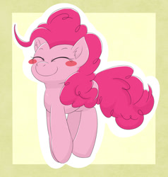 Size: 1000x1050 | Tagged: safe, artist:gamijack, pinkie pie, earth pony, pony, blushing, happy, pronking, smiling, solo