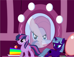 Size: 2480x1928 | Tagged: safe, artist:ask edmund dashie, derpibooru import, pinkie pie, twilight sparkle, oc, oc only, earth pony, pony, magical lesbian spawn, offspring, parent:rarity, parent:twilight sparkle, parents:rarilight, pinkamena diane pie