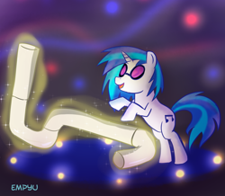 Size: 1000x870 | Tagged: safe, artist:empyu, dj pon-3, vinyl scratch, pony, unicorn, blue man group, solo