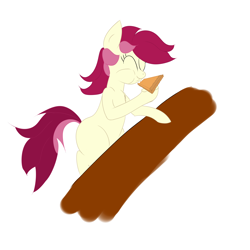 Size: 4000x4000 | Tagged: safe, artist:cylosis, roseluck, eating, pie, simple background, solo, white background