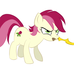 Size: 1024x1024 | Tagged: safe, artist:cylosis, roseluck, khopesh, simple background, solo, sword, weapon, white background