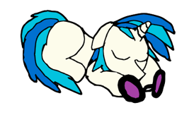 Size: 381x248 | Tagged: safe, artist:xenorager, dj pon-3, vinyl scratch, pony, unicorn, cute, practice, sleeping, tablet drawing