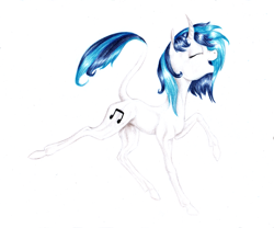 Size: 2835x2362 | Tagged: safe, artist:kayarei, dj pon-3, vinyl scratch, classical unicorn, pony, unicorn, leonine tail, nose wrinkle