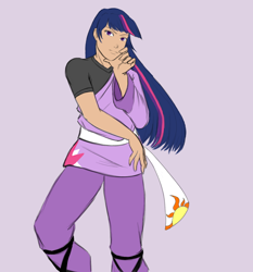 Size: 800x858 | Tagged: safe, artist:eve-ashgrove, derpibooru import, twilight sparkle, human, clothes, humanized, jojo pose, jojo's bizarre adventure, jolyne kujo, miyuki sawashiro, robe, voice actor joke