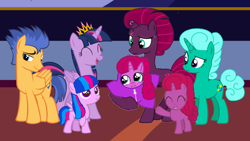 Size: 1920x1080 | Tagged: safe, artist:徐詩珮, fizzlepop berrytwist, flash sentry, glitter drops, tempest shadow, twilight sparkle, twilight sparkle (alicorn), oc, oc:betty pop, oc:ehenk berrytwist, oc:vesty sparkle, alicorn, pegasus, pony, unicorn, my little pony: the movie, baby, baby pony, base used, broken horn, crown, cute, family, father and child, father and daughter, female, filly, flashlight, glitterbetes, glittershadow, horn, jewelry, lesbian, magical lesbian spawn, male, mare, mother and child, mother and daughter, next generation, offspring, parent and child, parent:flash sentry, parent:glitter drops, parent:tempest shadow, parent:twilight sparkle, parents:flashlight, parents:glittershadow, regalia, shipping, siblings, sisters, stallion, straight, tempestbetes, twiabetes, twilight's castle