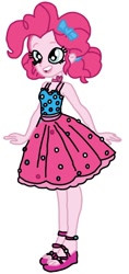 Size: 452x957 | Tagged: safe, artist:smurfettyblue, derpibooru exclusive, pinkie pie, better together, equestria girls, spring breakdown, alternate hairstyle, clothes, dress, simple background, solo, trace