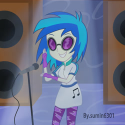 Size: 4658x4659 | Tagged: safe, artist:sumin6301, dj pon-3, vinyl scratch, equestria girls, absurd resolution, pose, solo, ultraman