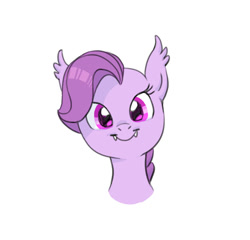 Size: 678x650 | Tagged: safe, artist:carnifex, oc, oc only, oc:lavender, dracony, hybrid, bust, cute, fangs, interspecies offspring, lavandorable, looking at you, offspring, parent:rarity, parent:spike, parents:sparity, portrait, simple background, smiling, solo, white background