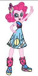 Size: 500x1000 | Tagged: safe, artist:smurfettyblue, derpibooru exclusive, pinkie pie, better together, equestria girls, spring breakdown, clothes, dress, peace sign, solo, trace