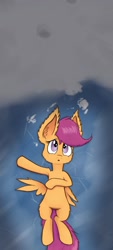 Size: 900x2000 | Tagged: safe, artist:heir-of-rick, scootaloo, pegasus, pony, female, filly, simple background, solo