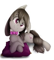 Size: 1800x2000 | Tagged: safe, artist:franticlava, octavia melody, earth pony, pony, backwards cutie mark, cute, female, fluffy, head tilt, lying, mare, on side, simple background, solo, tavibetes, transparent background