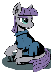 Size: 826x1169 | Tagged: safe, artist:darkhestur, boulder (pet), maud pie, simple background, solo, white background