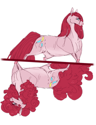 Size: 1024x1340 | Tagged: safe, artist:xerotone, pinkie pie, earth pony, pony, duality, female, hoers, mare, pinkamena diane pie, simple background, solo, transparent background