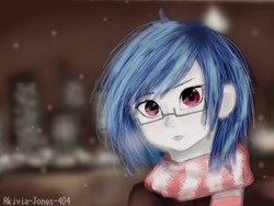 Size: 2048x1536 | Tagged: safe, artist:akivia-jones-404, dj pon-3, vinyl scratch, equestria girls, glasses, new york, solo