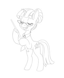 Size: 540x655 | Tagged: safe, artist:nauth, derpibooru import, twilight sparkle, lecture, lineart, solo, teacher