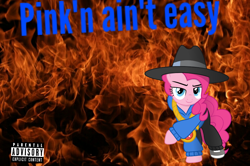 Size: 984x655 | Tagged: safe, derpibooru exclusive, pinkie pie, pony, cover art, rapper pie