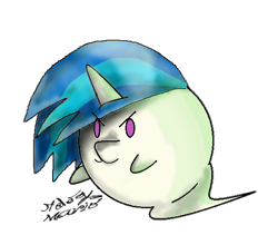 Size: 526x462 | Tagged: safe, artist:ndogmario, dj pon-3, vinyl scratch, ghost, undead, boo (super mario), booified, simple background, species swap, sunglasses, super mario bros., transparent background