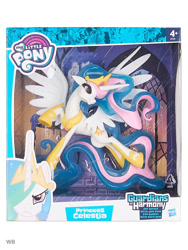 Size: 900x1200 | Tagged: safe, princess celestia, alicorn, pony, box, cutie mark, doll, guardians of harmony, hasbro, my little pony logo, toy