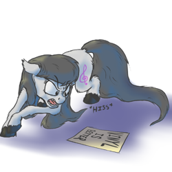 Size: 1000x1000 | Tagged: safe, artist:m_d_quill, octavia melody, earth pony, pony, hissing, sign, solo