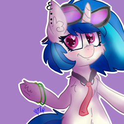 Size: 1024x1024 | Tagged: safe, artist:doodle-is-best-pony, dj pon-3, vinyl scratch, pony, unicorn, heart eyes, solo, wingding eyes