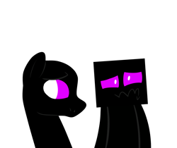 Size: 2005x1688 | Tagged: safe, artist:mishti14, crossover, enderman, endermane, endermare, enderpony, looking at you, minecraft, ponified, simple background, white background