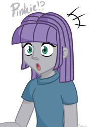 Size: 2550x3509 | Tagged: safe, artist:tralalayla, maud pie, equestria girls, open mouth, simple background, solo, white background