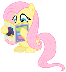 Size: 7000x7590 | Tagged: safe, artist:estories, fluttershy, pegasus, pony, absurd resolution, magazine, simple background, solo, transparent background, vector