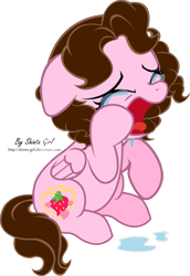 Size: 1887x2741 | Tagged: safe, artist:shinta-girl, oc, oc only, oc:shinta pony, crying, eyes closed, filly, floppy ears, mouth, open mouth, sad, screaming, sitting, solo, tongue out