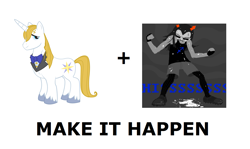 Size: 1337x796 | Tagged: safe, prince blueblood, equius zahhak, exploitable meme, homestuck, make it happen, meta