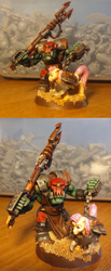 Size: 1000x2418 | Tagged: safe, artist:velgarn, fluttershy, pegasus, pony, crossover, figurine, gaming miniature, kitbash, kitbashing, miniature, ork, runtherd, squig hound, warhammer (game), warhammer 40k