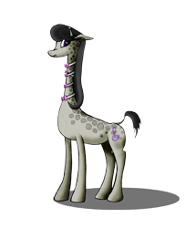 Size: 2359x2747 | Tagged: artist needed, safe, octavia melody, giraffe, backwards cutie mark, bowtie, giraffied, long neck, solo, species swap