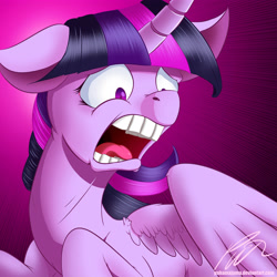 Size: 5000x5000 | Tagged: safe, artist:pajama-ham, derpibooru import, twilight sparkle, twilight sparkle (alicorn), alicorn, pony, absurd resolution, female, freakout, mare, solo