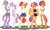 Size: 11504x6929 | Tagged: safe, artist:ambris, artist:gray-gold, apple bloom, babs seed, scootaloo, spike, sweetie belle, anthro, dragon, earth pony, pegasus, unguligrade anthro, unicorn, .svg available, 3d, absurd resolution, bare chest, belly button, blushing, boxers, boyshorts, chart, clothes, colored, crossed arms, cutie mark crusaders, female, fluffy, height scale, hooves, midriff, nightgown, older, panties, shorts, simple background, size chart, size comparison, tanktop, teenager, topless, transparent background, underwear, vector
