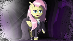 Size: 6400x3600 | Tagged: safe, artist:maneingreen, fluttershy, pegasus, pony, fake it 'til you make it, fluttergoth, goth