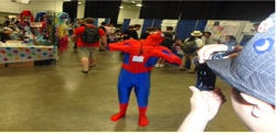 Size: 2500x1208 | Tagged: safe, human, bronycon, clothes, cosplay, costume, irl, irl human, meta, photo, spider-man