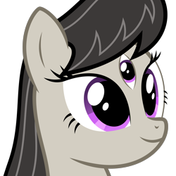 Size: 6400x6400 | Tagged: safe, artist:parclytaxel, octavia melody, earth pony, pony, .svg available, absurd resolution, bust, portrait, simple background, smiling, solo, third eye, transparent background, vector, wat