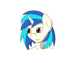 Size: 1280x1048 | Tagged: safe, artist:fred7162, dj pon-3, vinyl scratch, anthro, bust, portrait, solo