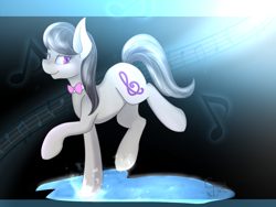 Size: 1600x1200 | Tagged: safe, artist:chromadraws, octavia melody, earth pony, pony, backwards cutie mark, music, music notes, solo, splashes