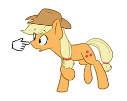 Size: 1750x1400 | Tagged: safe, artist:alexi148, applejack, earth pony, pony, boop, cowboy hat, cursor, hat, simple background, solo, stetson, transparent background